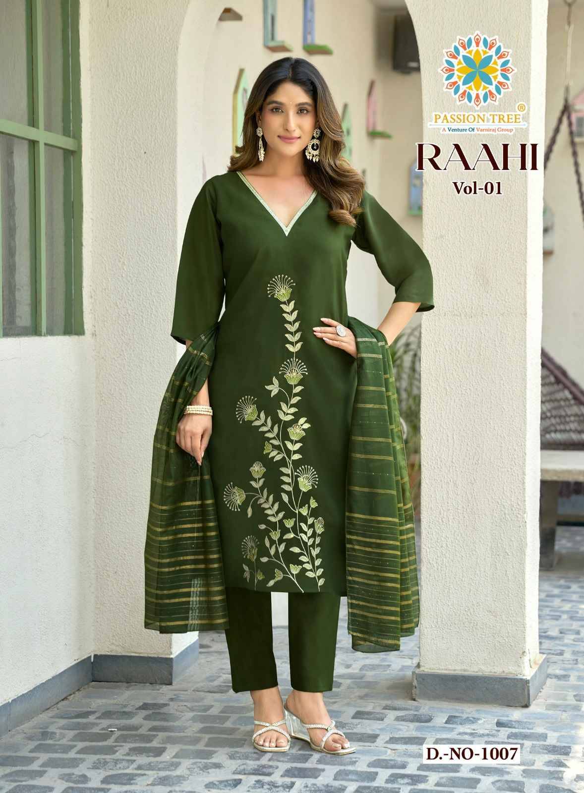 RAAHI  VOL-1 By Passion Tree 1001 To 1008 Series Beautiful Festive Suits Colorful Stylish Fancy Ethnic Wear ROMAN SILK Embroidery Dresses At Wholesale Price